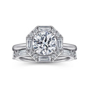 Gabriel & Co Cassi - 14K White Gold Round Diamond Engagement Ring