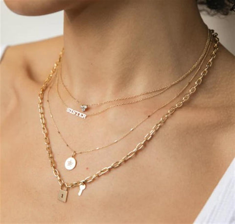 Zoe Chicco 14k Yellow Gold Diamond Station Cluster Necklace - .18cttw