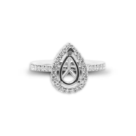 14k White Gold Diamond Semi-Mount Engagement Ring