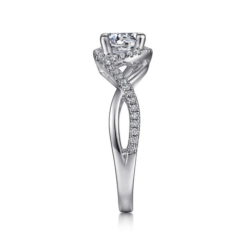 Gabriel & Co Courtney - 14K White Gold Round Halo Diamond Engagement Ring