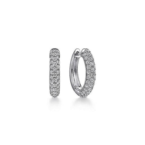 Gabriel & Co. 14k White Gold Diamond Pave Huggie Hoop Earrings - .76cttw