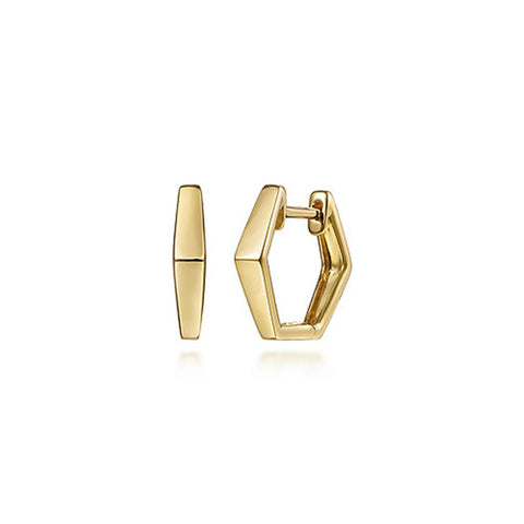 Gabriel & Co. 14K Yellow Gold Geometric Huggie Hoop Earrings