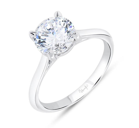 14k White Gold Soliatire Engagement Ring Mounting
