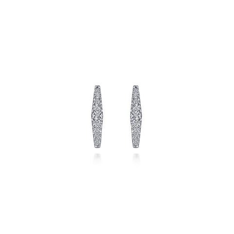 Gabriel & Co. 14k White Gold Diamond Huggie Hoop Earrings