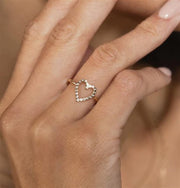 Zoe Chicco 14k Yellow Gold Bezel Set Diamond Open Heart Ring - .10cttw