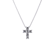 18k White Gold Asscher Cut Diamond Cross - 1.02cttw