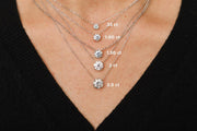 14k Two-tone Diamond Solitaire Necklace