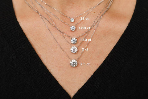 14k Two-tone Diamond Solitaire Necklace