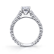 14k White Gold Cathedral Style Diamond Engagement Ring Mounting - 1.70cttw