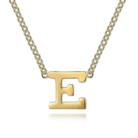 Gabriel & Co. 14k Yellow Gold E Initial Necklace
