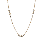 18k Yellow Gold Bezel Set Diamond Necklace - 1.20cttw