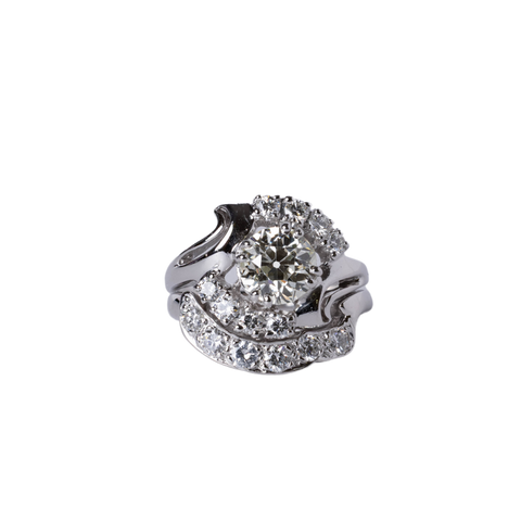 14k White Gold Vintage Diamond Ring