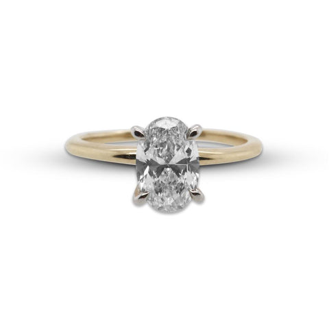 14k Two-Tone Solitaire Diamond Engagement Ring - 1.20ct
