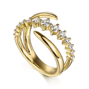Gabriel & Co 14k Yellow Gold Diamond Bypass Ring