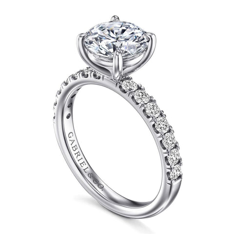 Gabriel & Co. 14k White Gold Diamond Engagement Ring Mounting - .48cttw