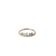 14k Yellow Gold Diamond Wedding Band with Prong Set Diamond on Top - .44cttw