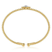 Gabriel & Co. 14k Yellow Gold Bujukan & Diamond Starburst Bangle Bracelet - .18cttw