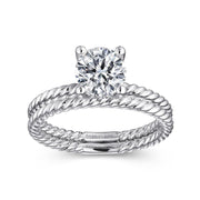 Gabriel & Co Bobbi - 14K White Gold Round Diamond Engagement Ring
