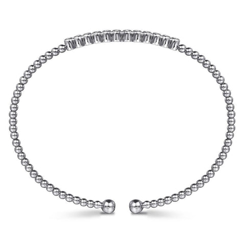 Gabriel & Co. 14K White Gold Bujukan Bead Diamond Bangle