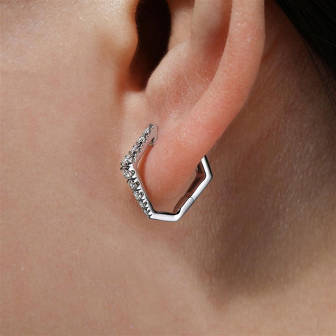 Gabriel & Co. 14k White Gold Diamond Huggie Hoop Earrings
