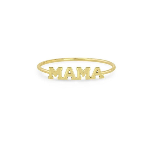 Zoe Chicco 14k yellow Gold "MAMA" Ring