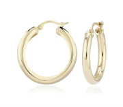 14k Yellow Gold Medium Tube Hoop Earrings