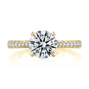 14k Yellow Gold Graduated Diamond Engagement Ring Mounting