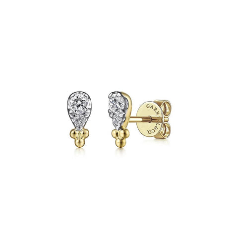 Gabriel & Co 14K Yellow Gold Diamond Bujukan Stud Earrings
