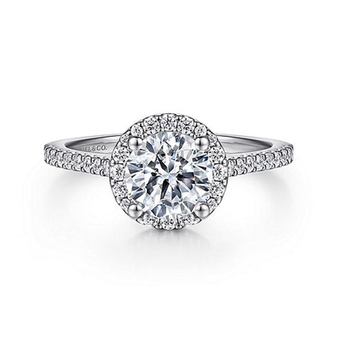 Gabriel & Co 14K White Gold Round Halo Diamond Engagement Setting