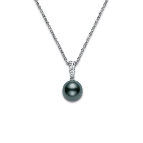 Mikimoto Morning Dew Black South Sea Cultured Pearl Pendant – 18K White Gold