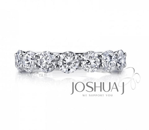 14k White Gold Round Diamond Band - 2.53cttw