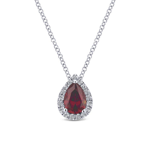Gabriel & Co 14k White Gold Diamond & Ruby Necklace