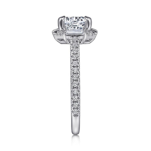 Gabriel & Co. Ryland - 18k White Gold Octagonal Halo Round Diamond Engagement Setting
