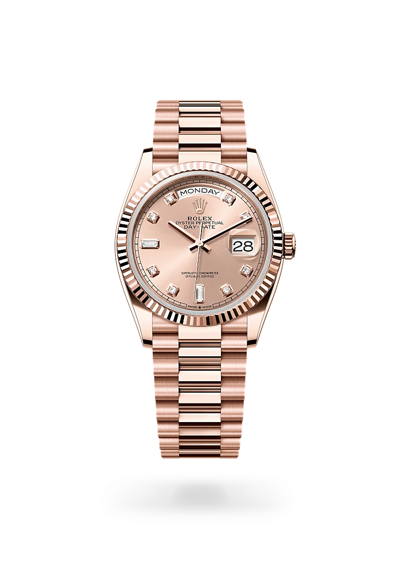 Rolex Day-Date in 18 kt Everose gold, M128235-0009 - Jewelers Trade Shop