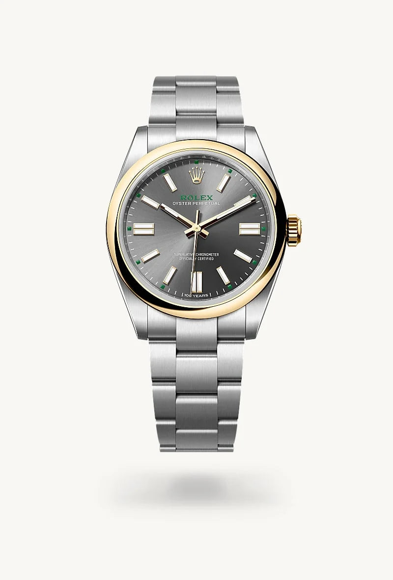 Rolex Oyster Perpetual in Yellow Rolesor - combination of Oystersteel and yellow gold, M134303-0001 - Jewelers Trade Shop