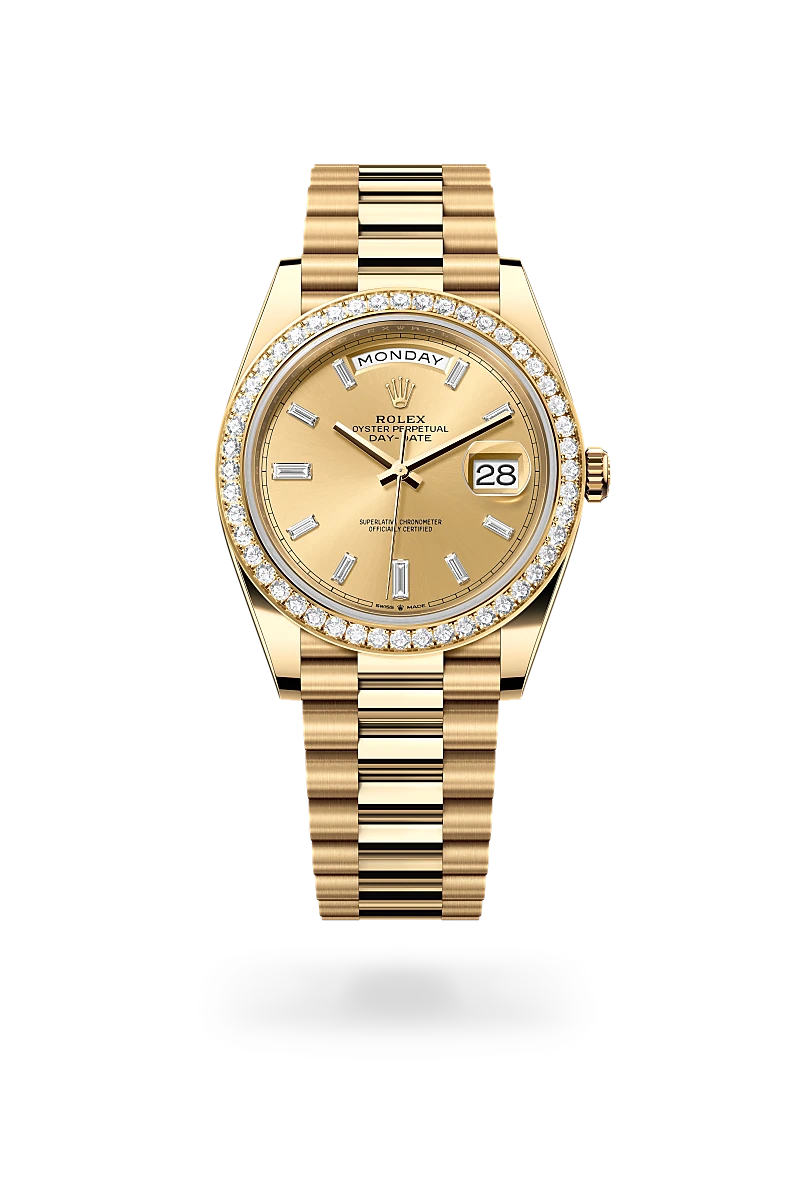 Rolex Day-Date in 18 kt yellow gold, M228348RBR-0002 - Jewelers Trade Shop