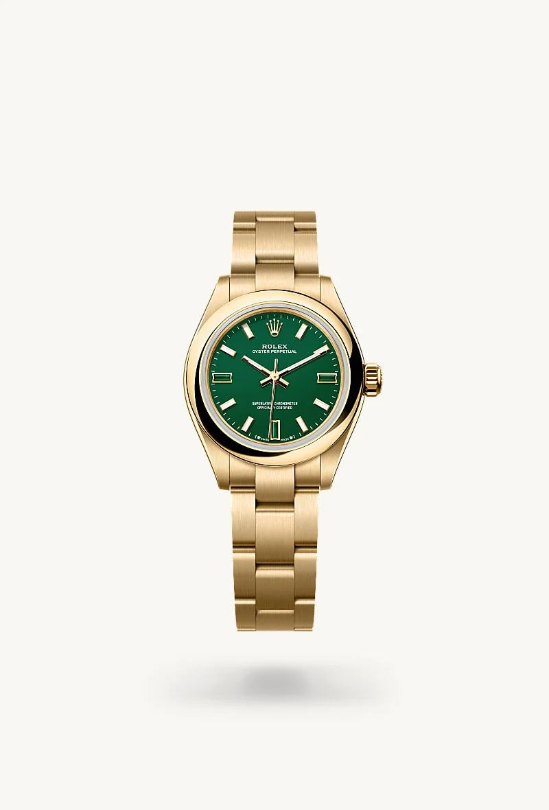 Rolex Oyster Perpetual in 18 kt yellow gold, M276208-0002 - Jewelers Trade Shop
